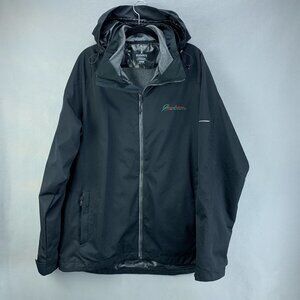 Elevate Jacket Mens Extra Large Black 3-in-1 Full Zip Hooded Waterproof